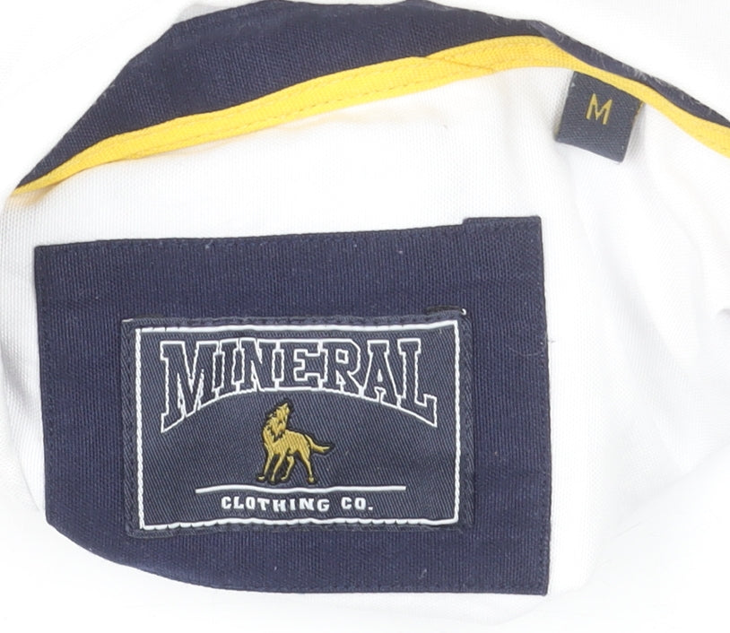 Mineral Men's White Regular Fit Long Sleeve Button-Down Formal Shirt M