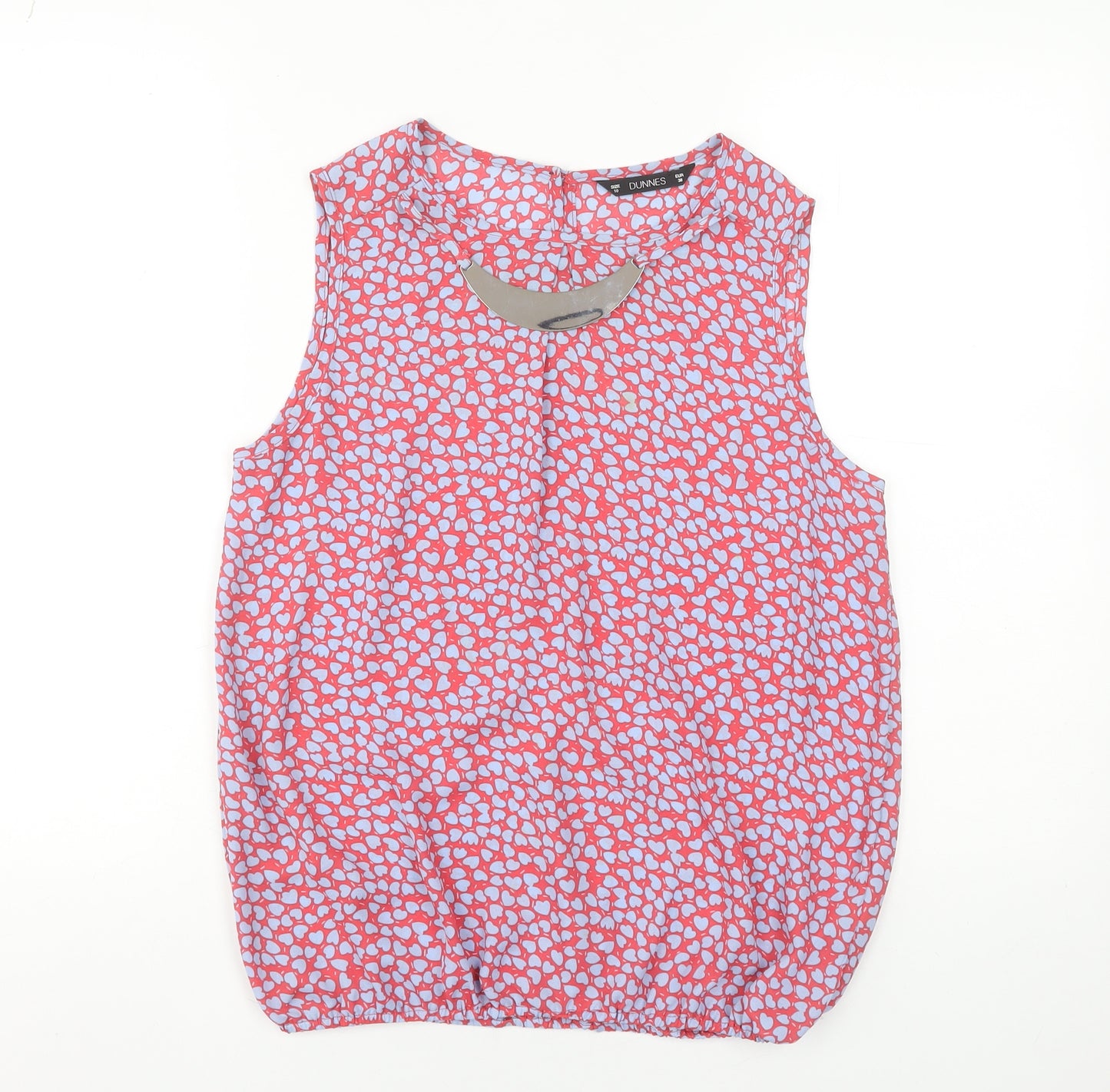 Dunnes Stores Women's Pink Floral Sleeveless Blouse Size 10