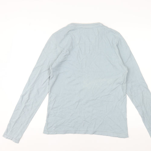 NEXT Men's Blue Striped Long Sleeve V-Neck Cotton T-Shirt Size S