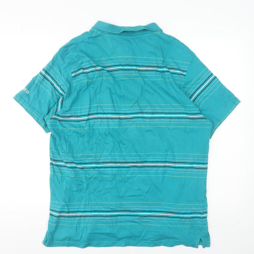 Golf Co Men's Blue Striped Cotton Polo Shirt Size L