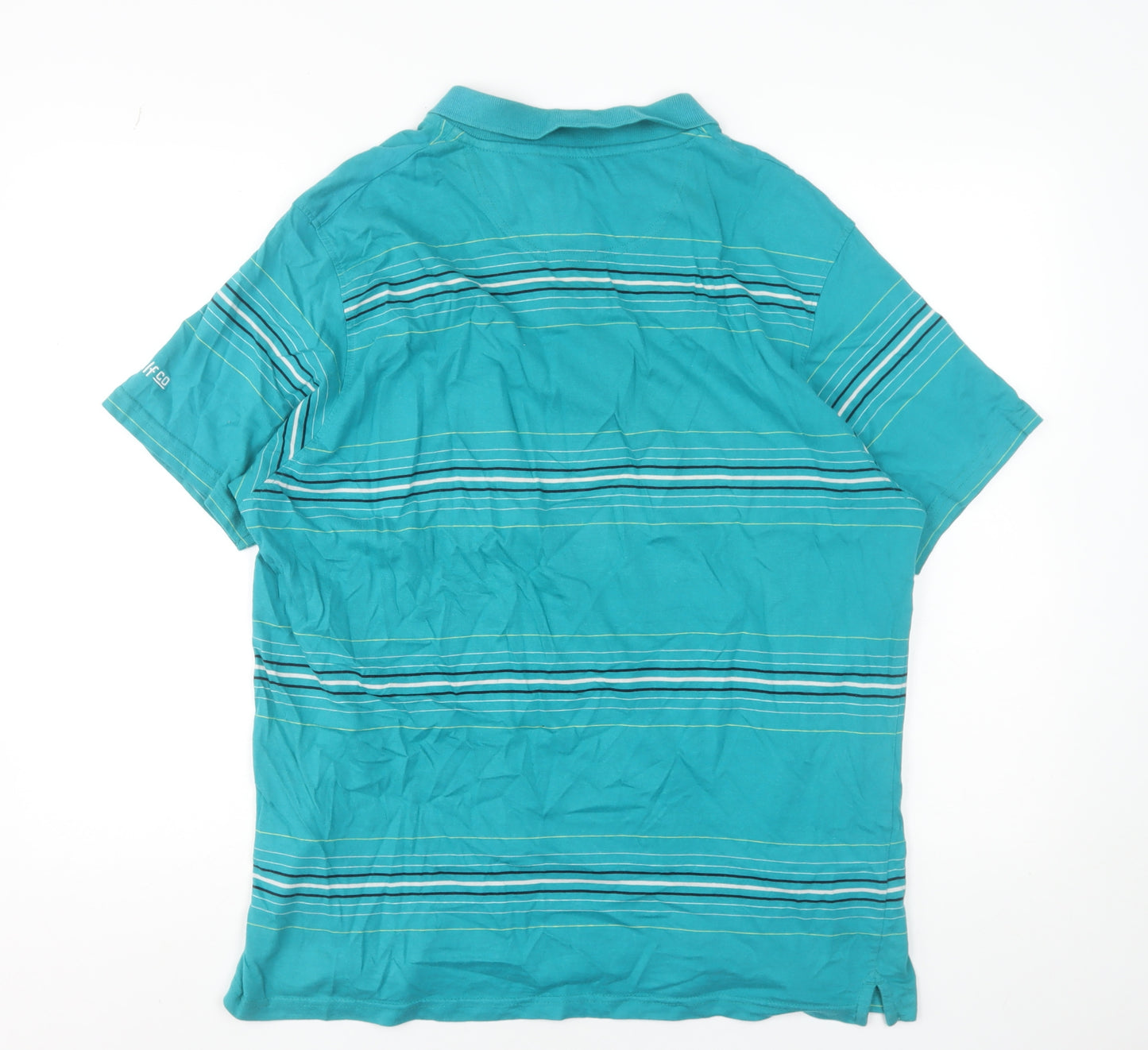 Golf Co Men's Blue Striped Cotton Polo Shirt Size L
