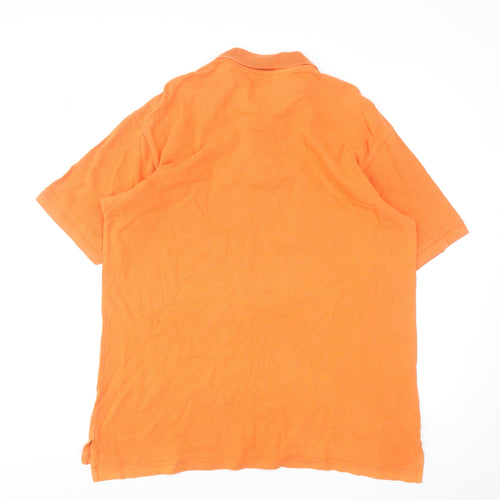 GAP Men's Orange Cotton Short Sleeve Pique Polo Shirt Size L