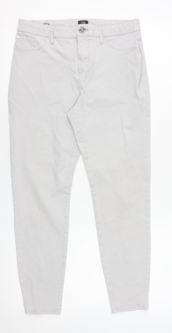 River Island Women Grey Skinny Stretch Jeans Size 10R