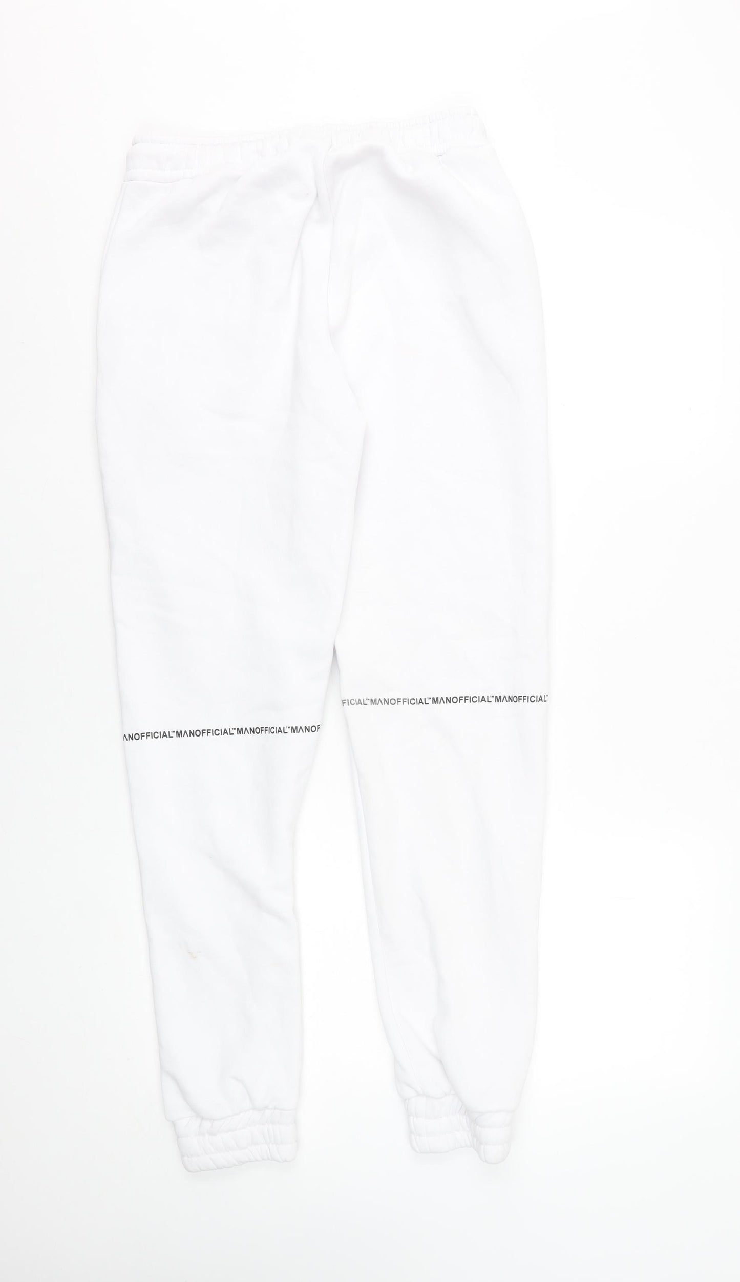 boohooMAN Men’s White Joggers Sweatpants Small Regular Fit