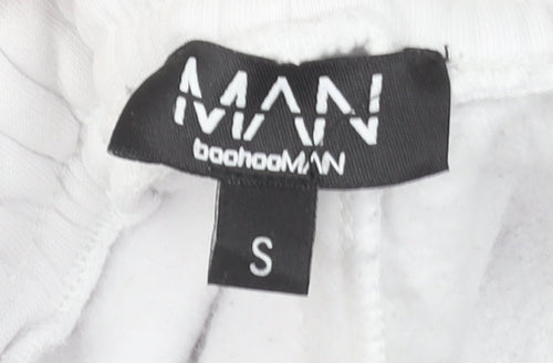 boohooMAN Men’s White Joggers Sweatpants Small Regular Fit
