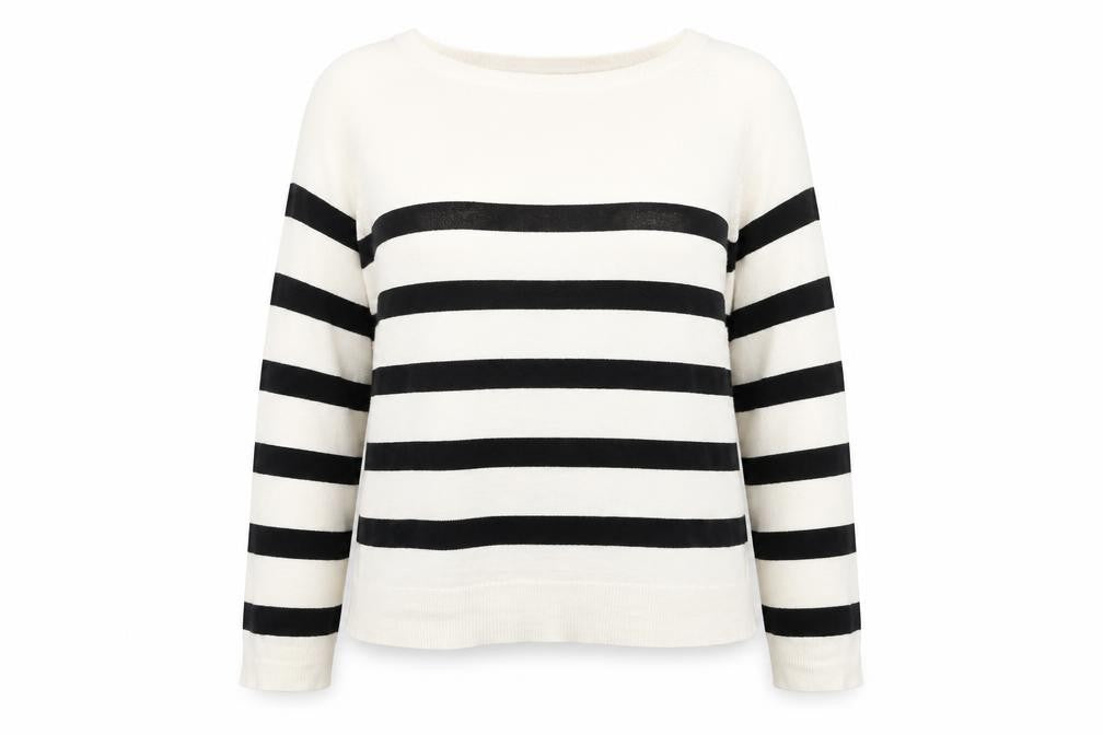 Front view of Zara Women's Black & White Striped jumper, size 12