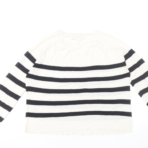 ZARA Women's Black & White Striped Pullover Jumper Size 12