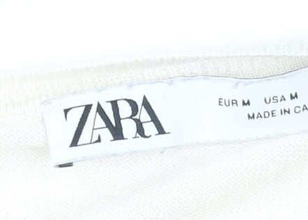 ZARA Women's Black & White Striped Pullover Jumper Size 12
