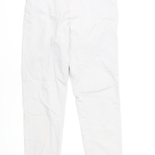 Dunnes Stores Women White Cotton Blend Chino Trousers Size 10