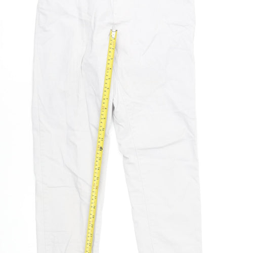 Dunnes Stores Women White Cotton Blend Chino Trousers Size 10