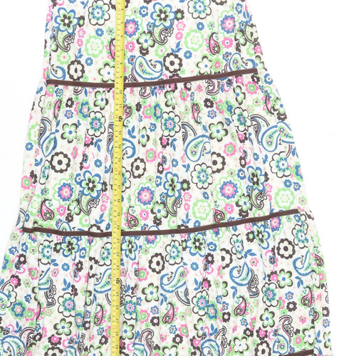 Marisa Women's Multicoloured Paisley Floral Peasant Midi Skirt Size 12