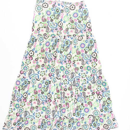 Marisa Women's Multicoloured Paisley Floral Peasant Midi Skirt Size 12