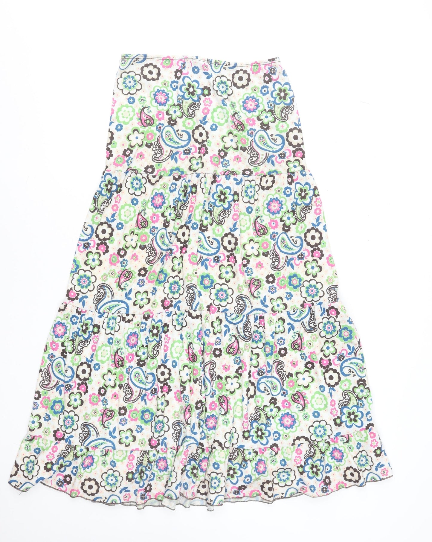 Marisa Women's Multicoloured Paisley Floral Peasant Midi Skirt Size 12