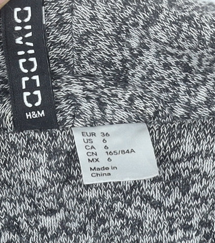 H&M Divided Women’s Grey Knit Cotton Blend Coatigan Size 8