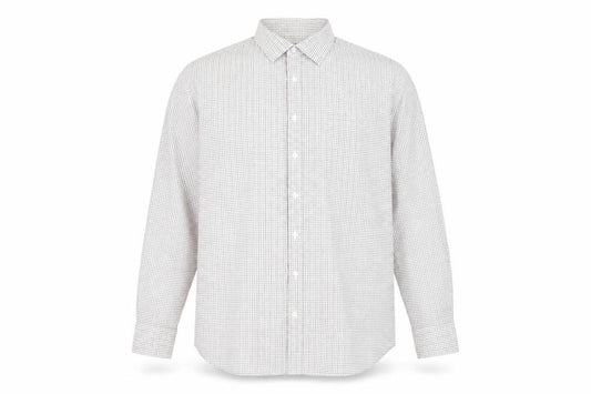 Front view of Marks & Spencer Men's Multicoloured Check Long Sleeve Cotton Dress Shirt 47cm Regular Fit