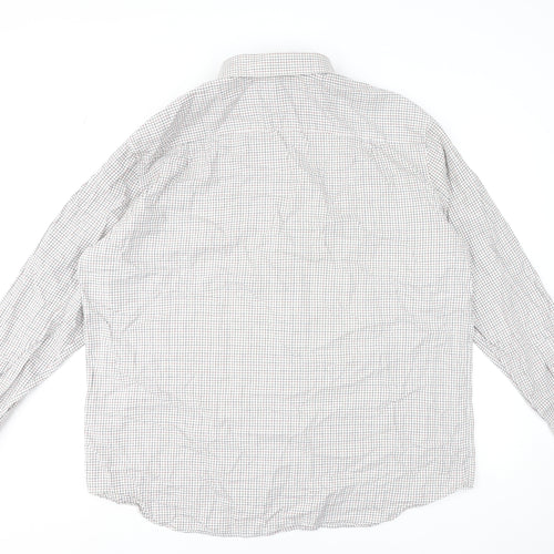 Marks and Spencer Men's Multicoloured Check Long Sleeve Cotton Dress Shirt 47cm Regular Fit