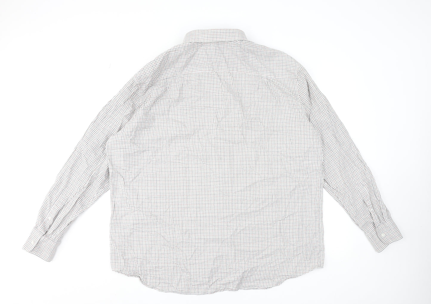 Marks and Spencer Men's Multicoloured Check Long Sleeve Cotton Dress Shirt 47cm Regular Fit