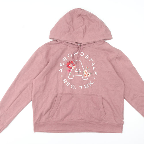 Aeropostale Women’s Pink Pullover Hoodie XL Embroidered Logo