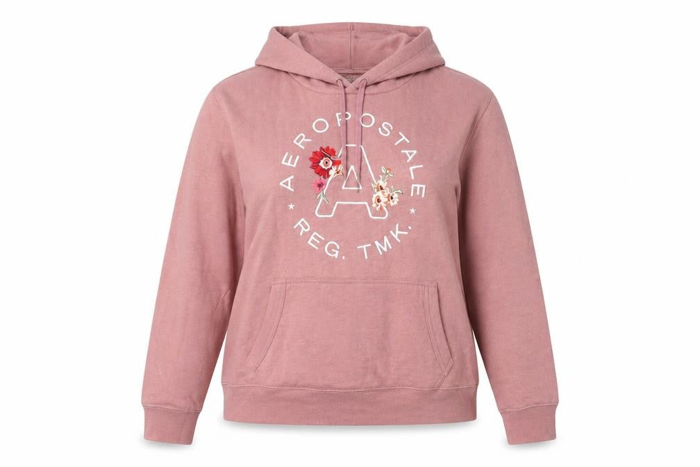 Aeropostale Women’s Pink Pullover Hoodie XL Embroidered Logo