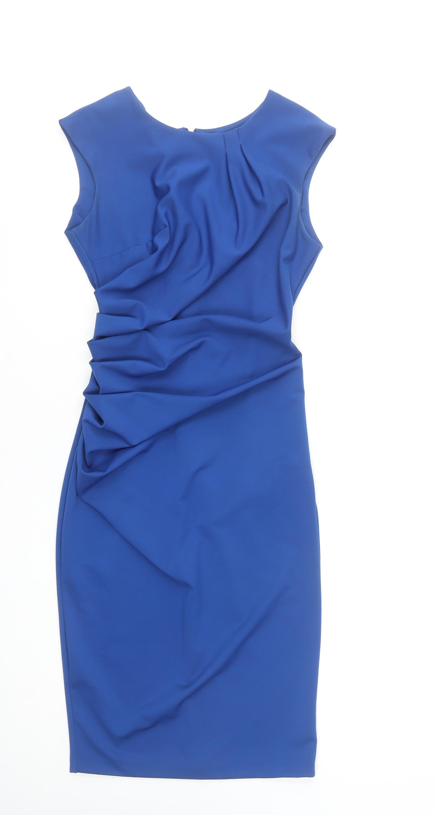 Rinascimento Women's Blue Bodycon Knee Length Sleeveless Dress S