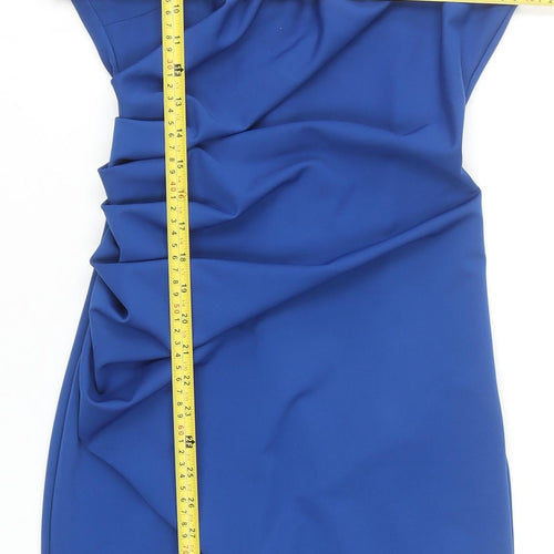 Rinascimento Women's Blue Bodycon Knee Length Sleeveless Dress S