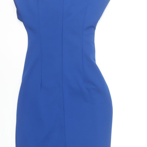 Rinascimento Women's Blue Bodycon Knee Length Sleeveless Dress S