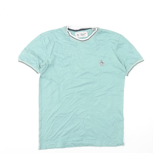 Original Penguin by Munsingwear Men's Mint Green XS Cotton Crew Neck T-Shirt
