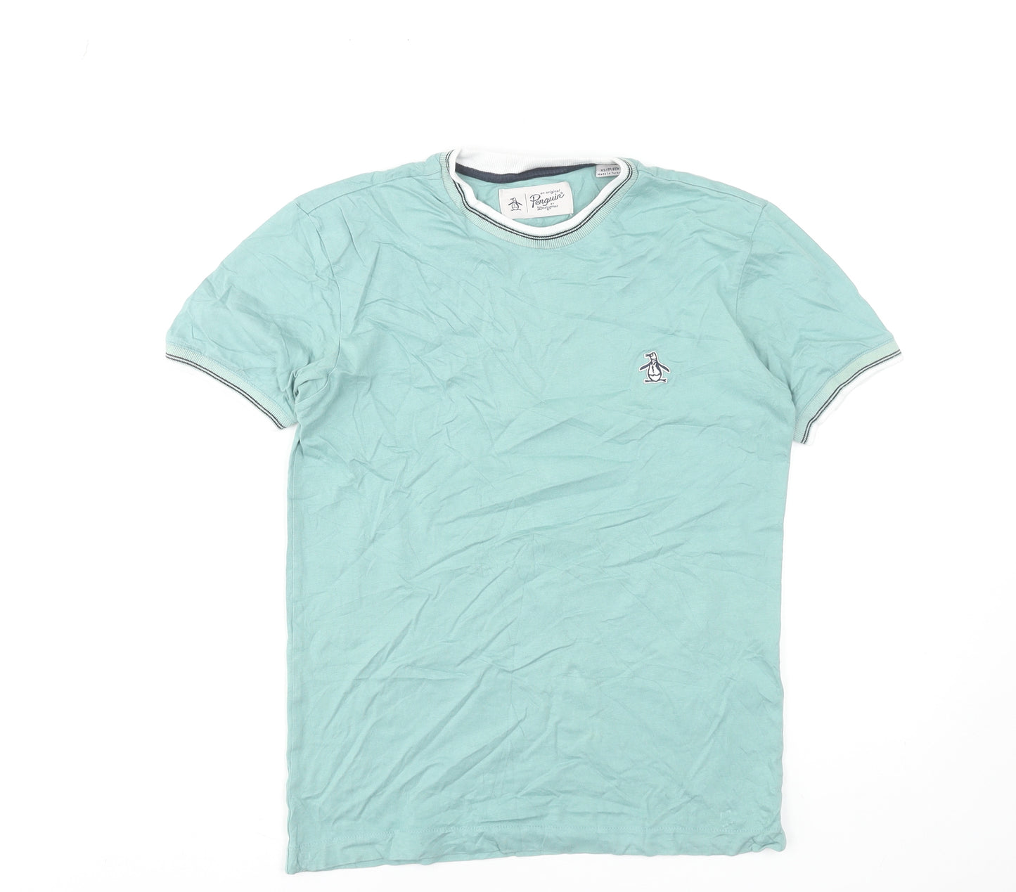 Original Penguin by Munsingwear Men's Mint Green XS Cotton Crew Neck T-Shirt