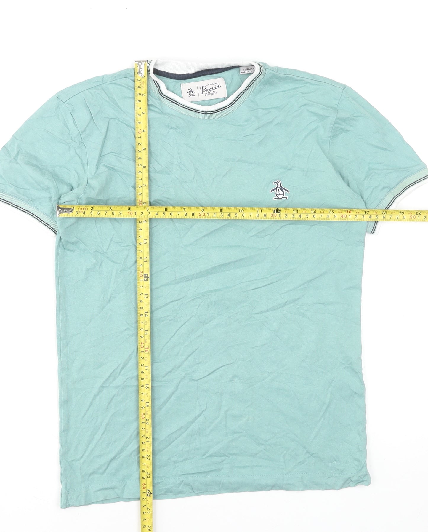 Original Penguin by Munsingwear Men's Mint Green XS Cotton Crew Neck T-Shirt