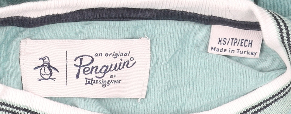 Original Penguin by Munsingwear Men's Mint Green XS Cotton Crew Neck T-Shirt