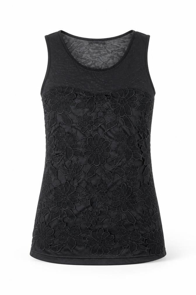 Aed London Women's Black Floral Lace Tank Top Size M