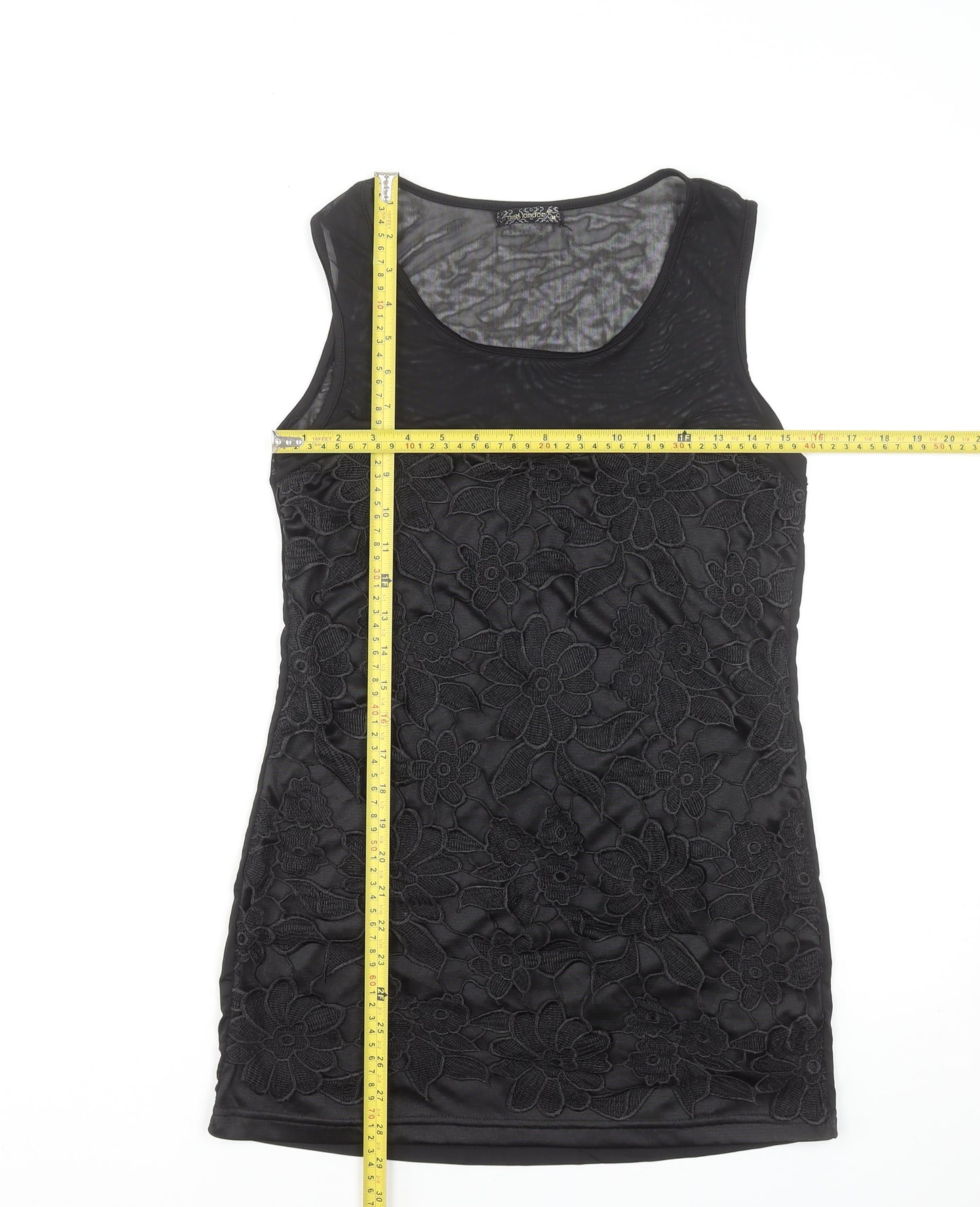 Aed London Women's Black Floral Lace Tank Top Size M