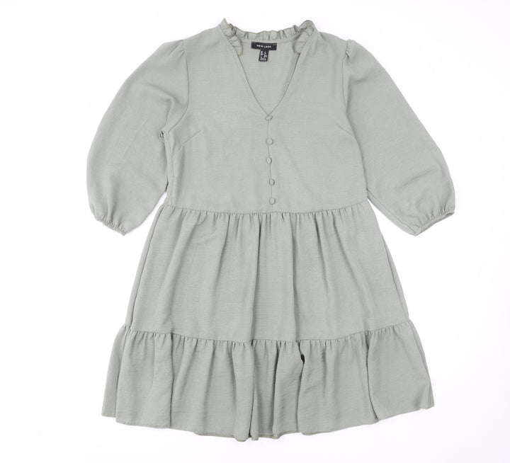 New Look Women's Green Knee Length Smock Dress Size 8