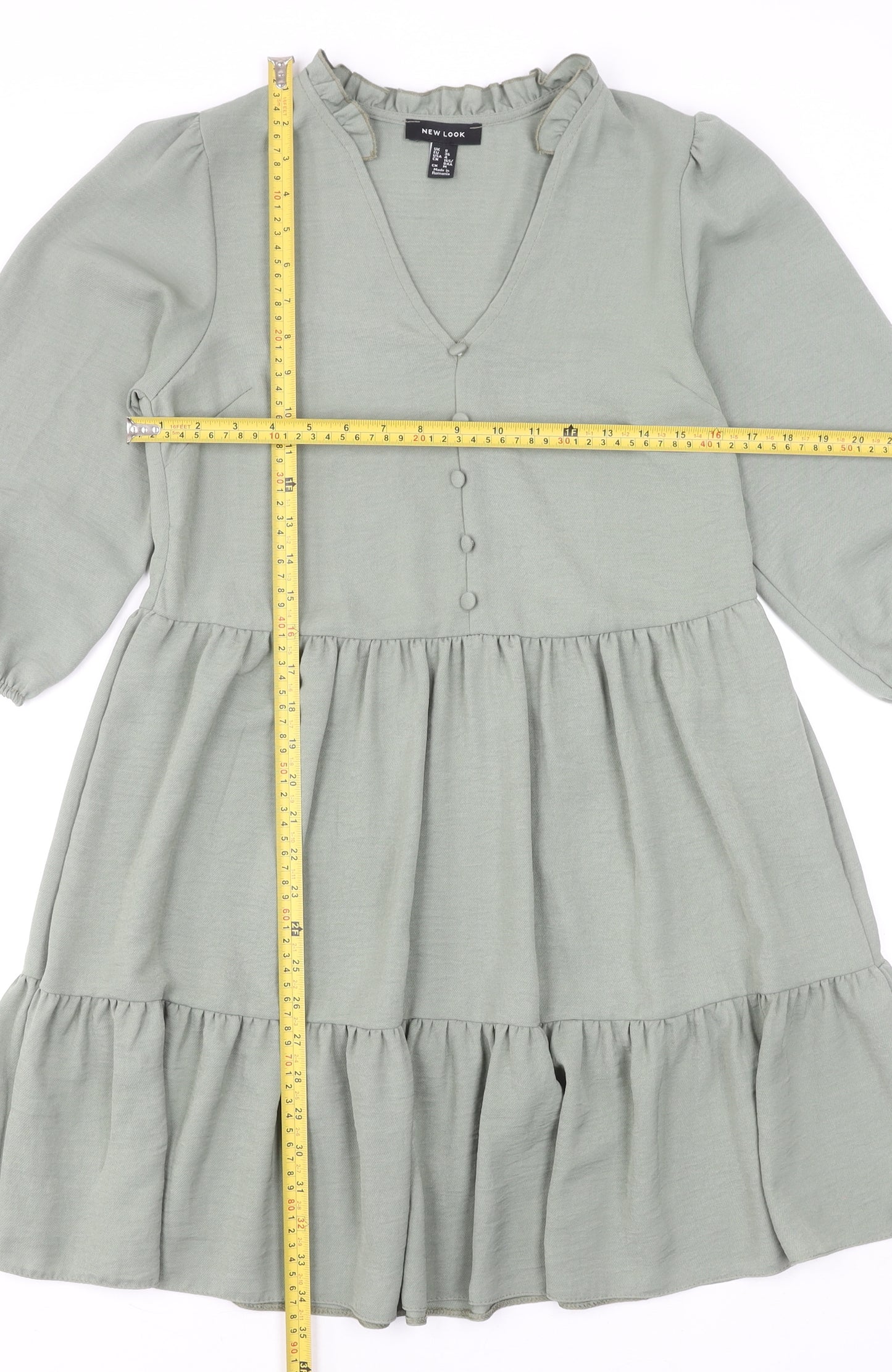 New Look Women's Green Knee Length Smock Dress Size 8