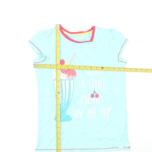 Harry Bear Girls Blue Cherry Print Cotton T-Shirt 10-11 Years