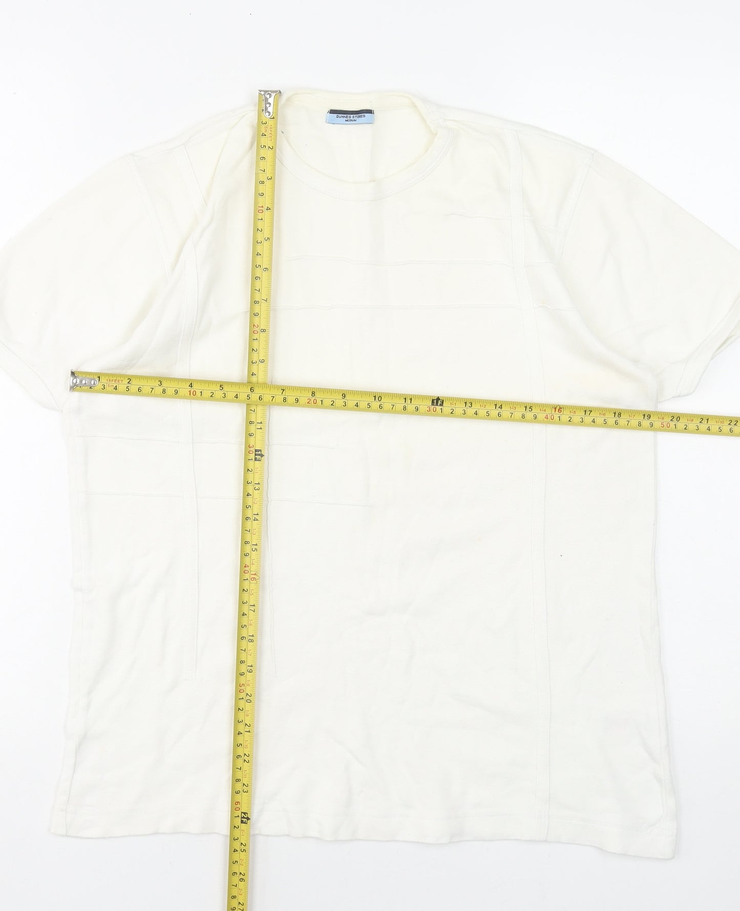 Dunnes Stores Women’s White Cotton Basic T-Shirt Size M Regular Fit