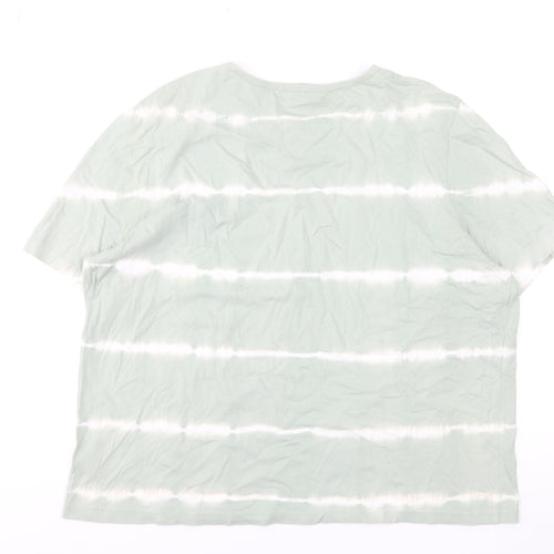 Marks & Spencer Women’s Green Striped Cotton T-Shirt UK 20