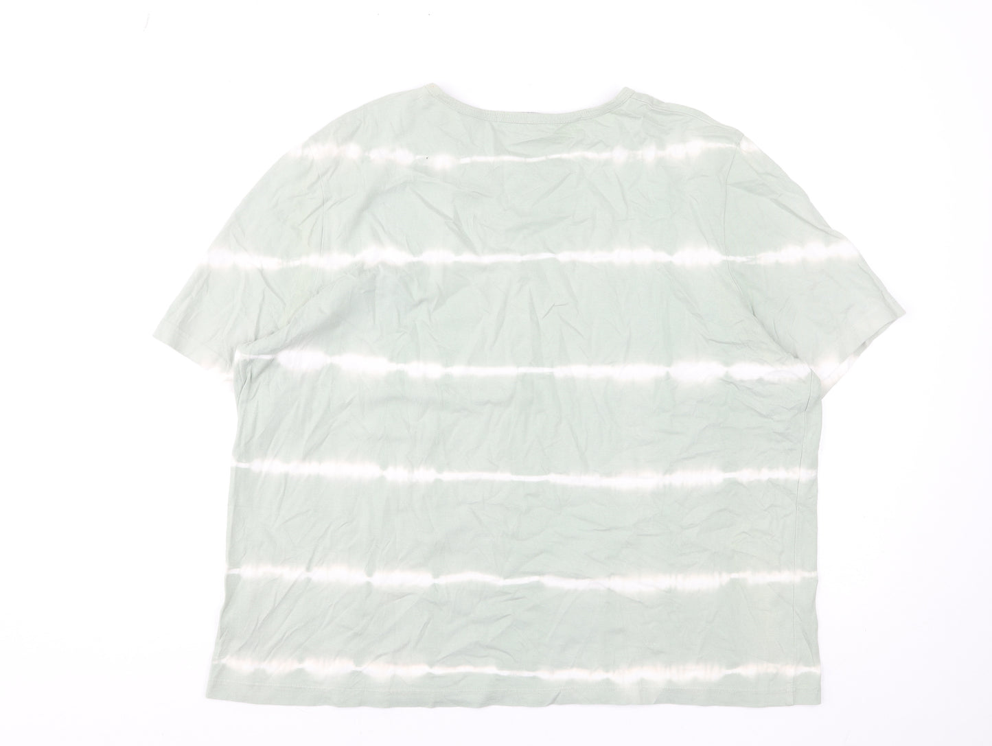 Marks & Spencer Women’s Green Striped Cotton T-Shirt UK 20