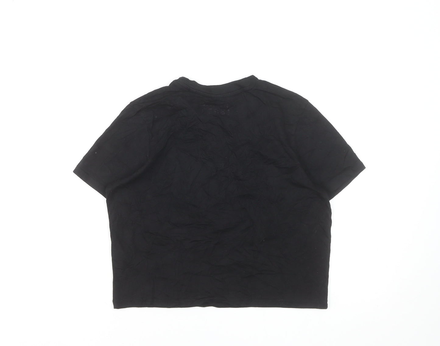 Born & Bred Womens Black Pure Beaut Cropped T-Shirt XS