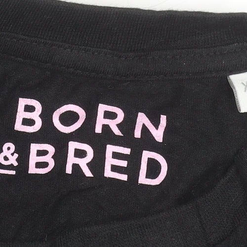 Born & Bred Womens Black Pure Beaut Cropped T-Shirt XS
