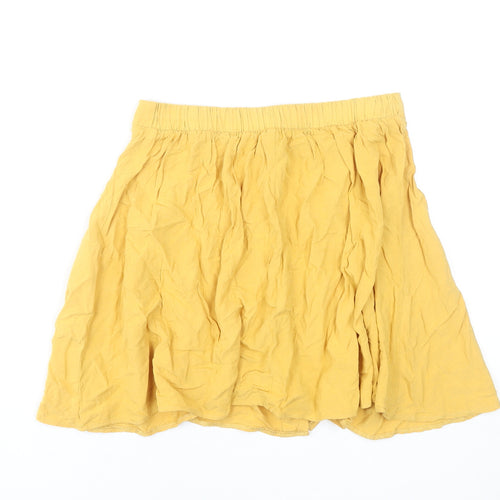 New Look Women’s Yellow A-Line Short Button Skirt UK 10
