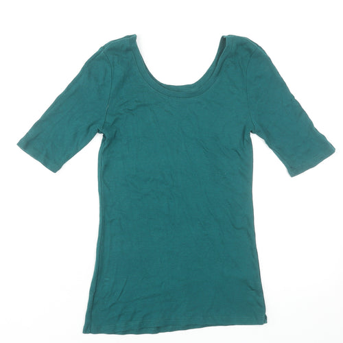 Gap Women’s Green Supersoft Short Sleeve Scoop Neck T-Shirt Size S