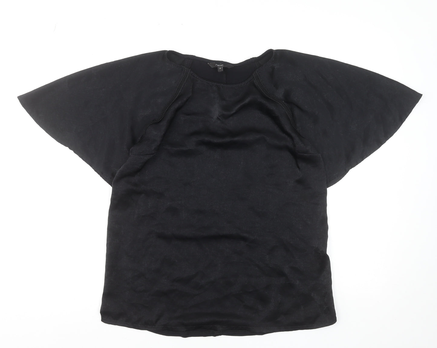 Next Women's Black Raglan Short Sleeve Basic T-Shirt Size 10