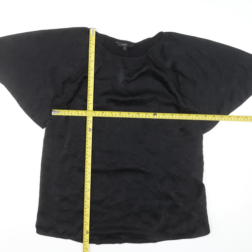 Next Women's Black Raglan Short Sleeve Basic T-Shirt Size 10