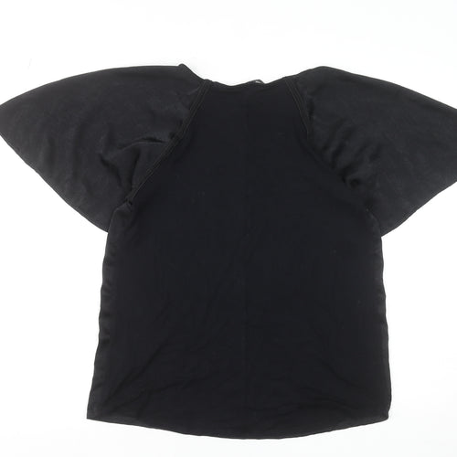 Next Women's Black Raglan Short Sleeve Basic T-Shirt Size 10