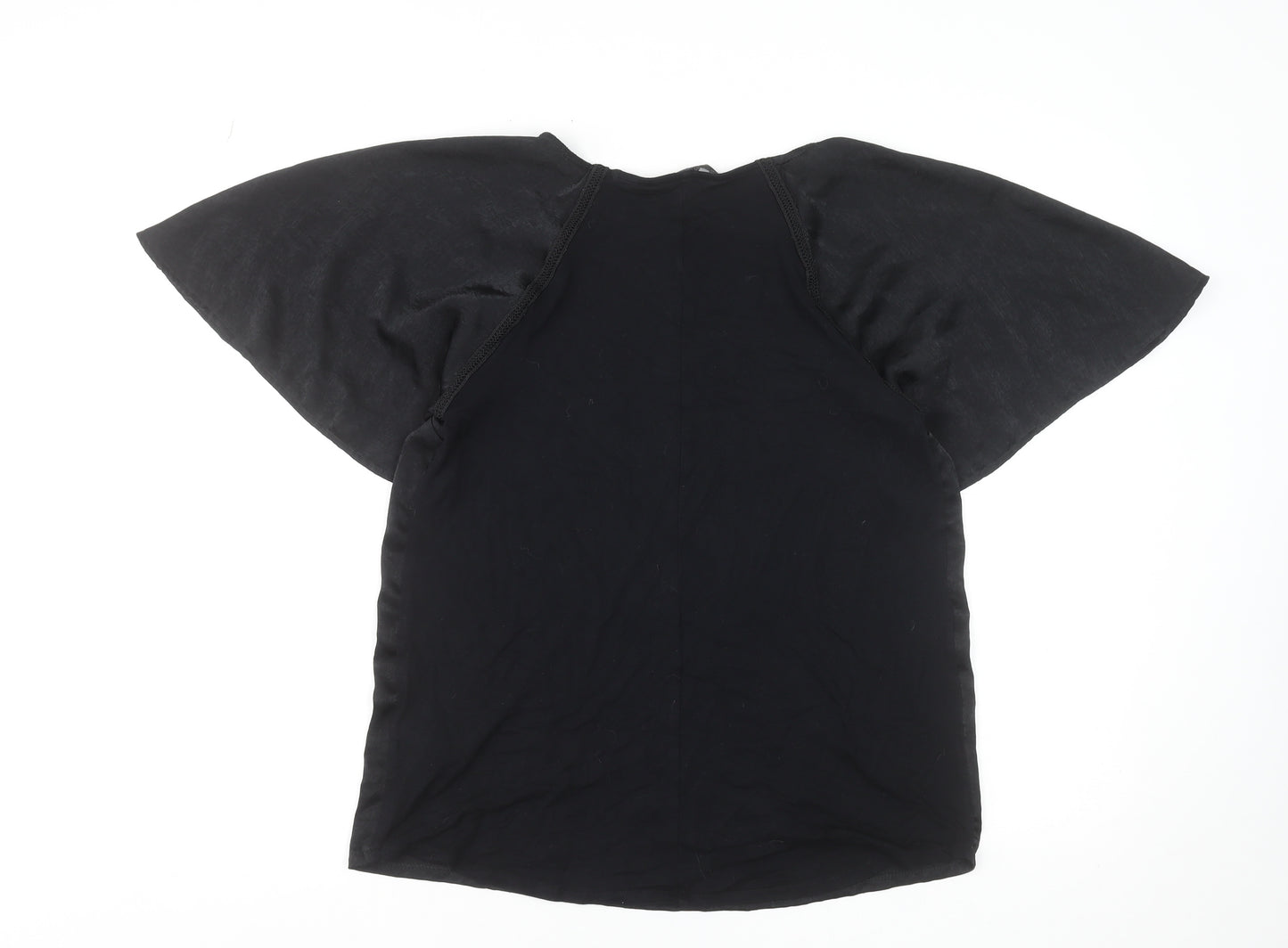Next Women's Black Raglan Short Sleeve Basic T-Shirt Size 10