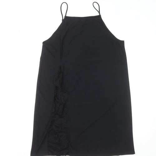 ASOS Women’s Black Size 14 Slip Dress with Lace Detail