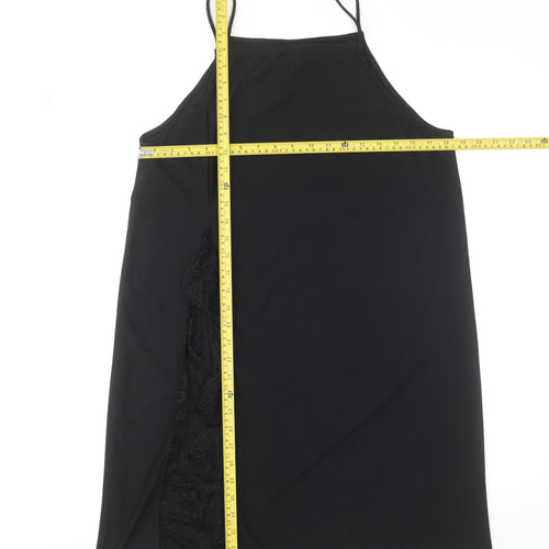 ASOS Women’s Black Size 14 Slip Dress with Lace Detail