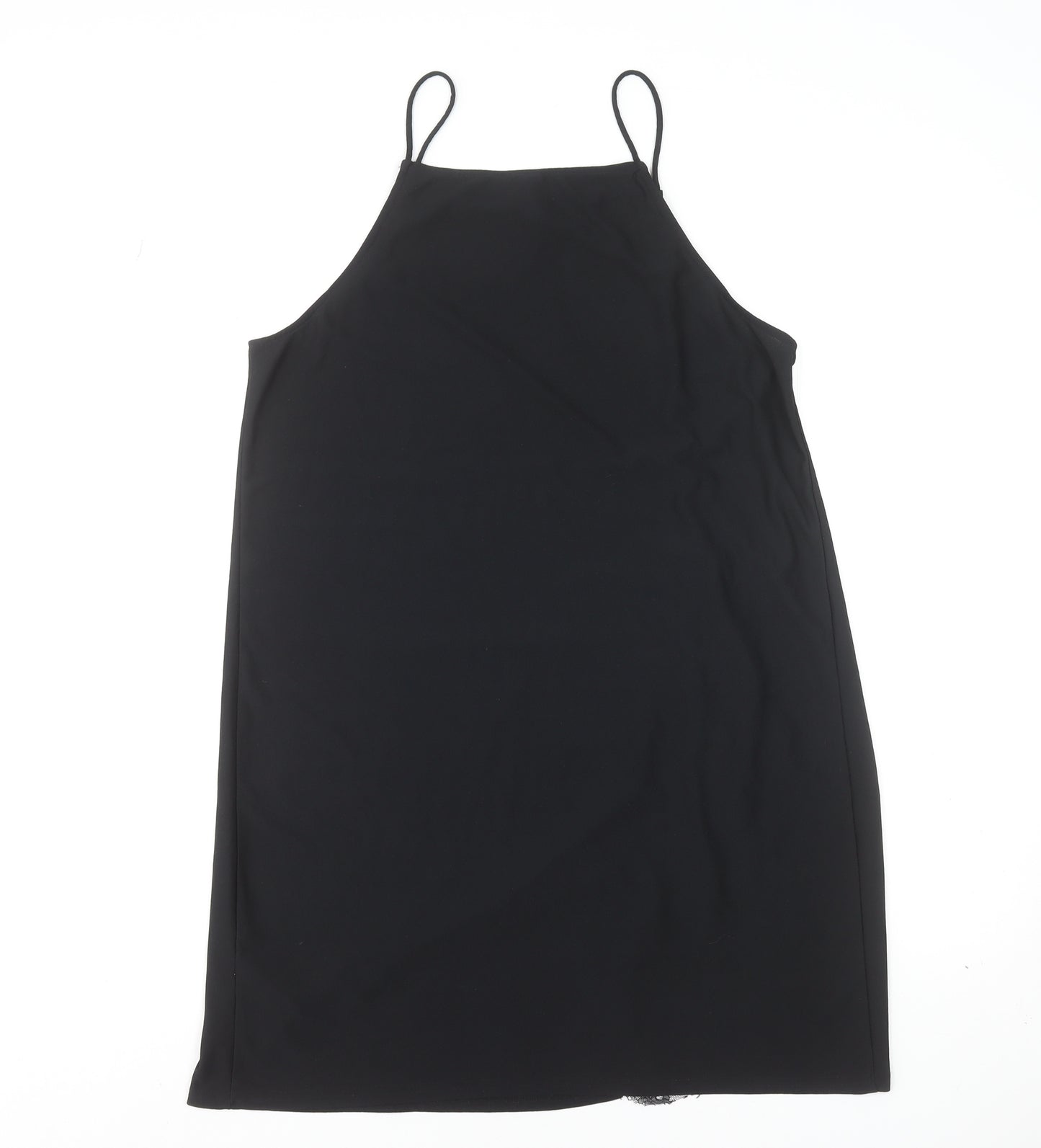 ASOS Women’s Black Size 14 Slip Dress with Lace Detail