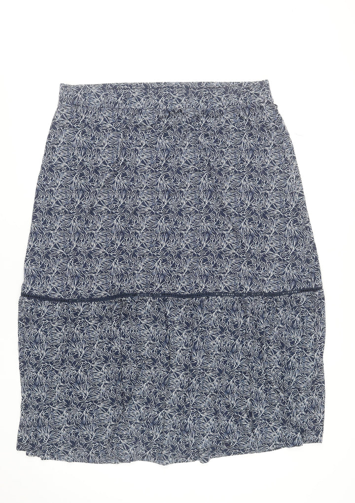 Autonomy Womens Blue Floral A-Line Viscose Skirt Size L